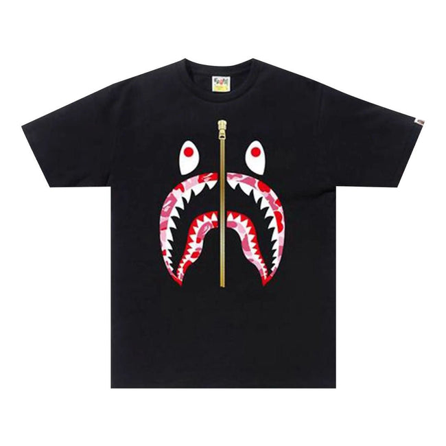 BAPE ABC Camo Shark Tee 'Black/Pink' Hover Image