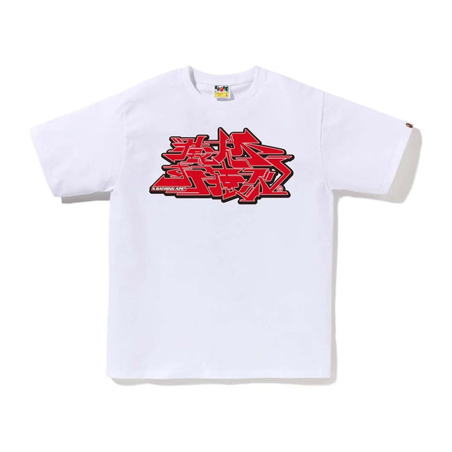 BAPE Asnka Kanji Graffiti Logo Tee White Red Hover Image
