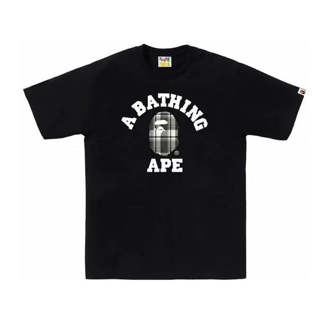 BAPE Check College Tee Black Hover Image