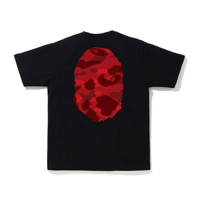 Bape Color Camo Big Ape Head Tee Black Red Main Image