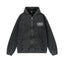 Vintage Washed Black Zip Up Hoodie Unisex Streetwear Casual Jacket