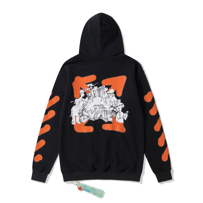 Off-White Black Orange Graphic Hoodie Hover Image