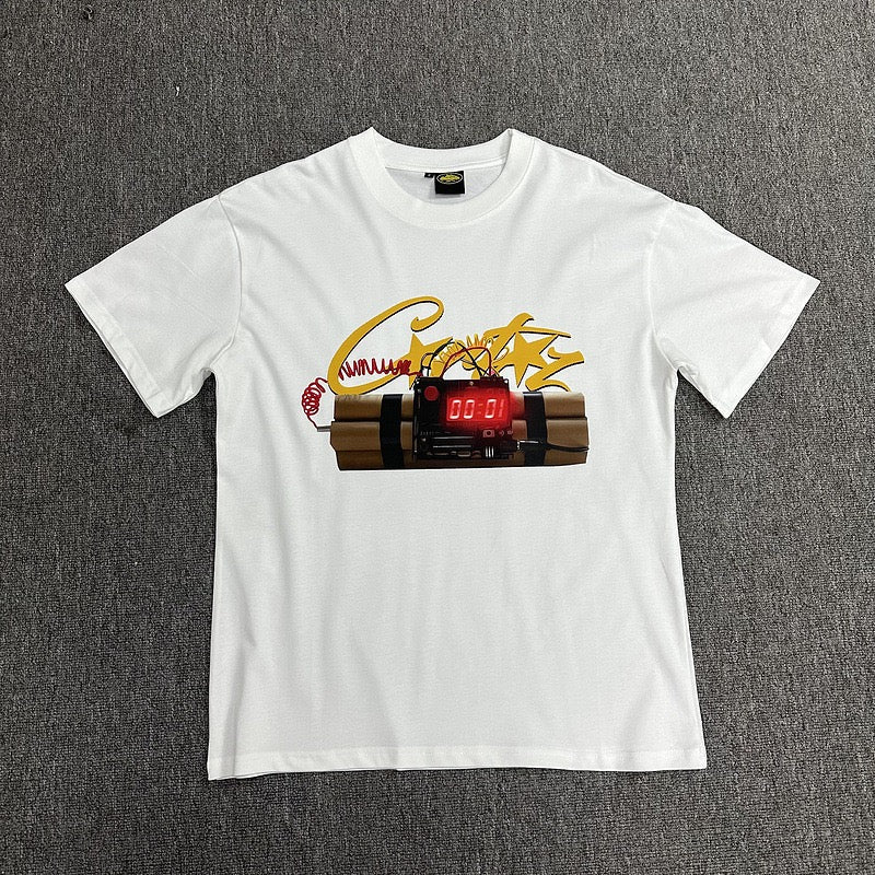 Graphic Print White T-Shirt Unisex Streetwear Casual Short Sleeve Tee