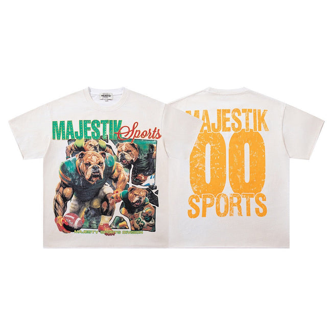 MAJESTIK Bulldog Sports Graphic T-Shirt Hover Image