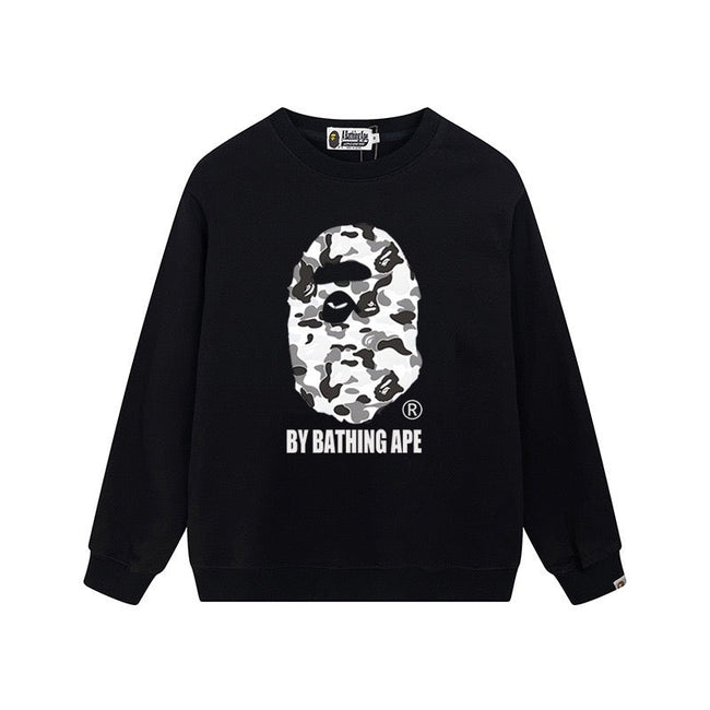 BAPE Grey Camo Ape Head Crewneck Sweatshirt Black Hover Image