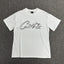 Black Outline Graphic Print White T-Shirt Unisex Streetwear Casual Short Sleeve Tee