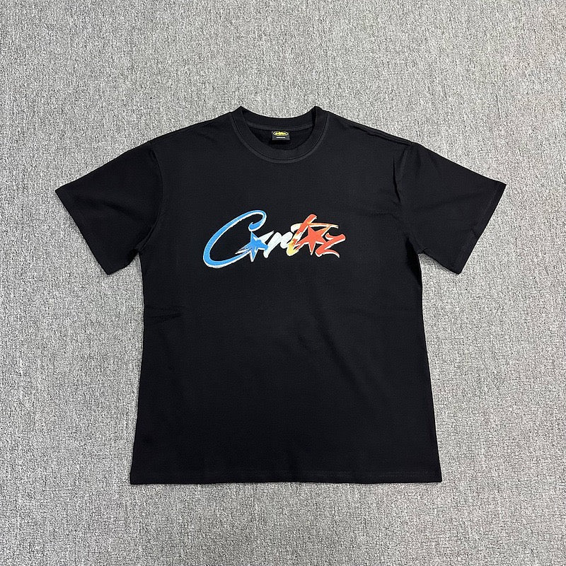 Graphic Print Oversized T-Shirt Men Streetwear Casual Short Sleeve Tee