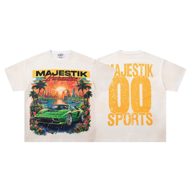 MAJESTIK Vintage Racing Graphic T-Shirt Hover Image
