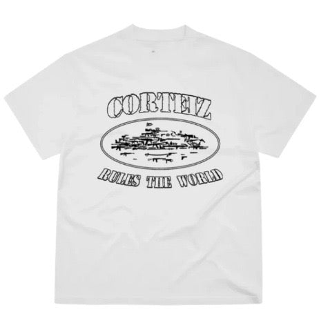 Black Graphic Print White T-Shirt Unisex Streetwear Casual Short Sleeve Tee Hover Image