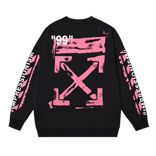 Off-White Pink Brush Arrow Graphic Sweatshirt Black Hover Image