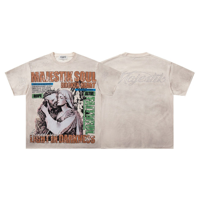MAJESTIK Soul Broken Heart Graphic T-Shirt Hover Image