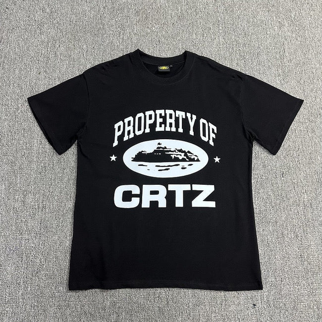 Black Graphic Print T-Shirt Unisex Streetwear Casual Short Sleeve Tee Hover Image