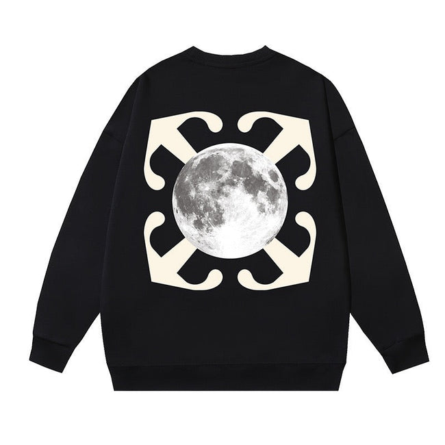 OFF WHITE Moon Arrow Logo Crewneck Sweatshirt Black Hover Image