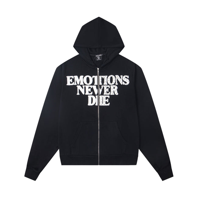 EMOTION Never Die Graphic Zip Up Hoodie Hover Image