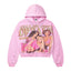 Vale Forever Dreams Distressed Zip Up Hoodie 'Pink'