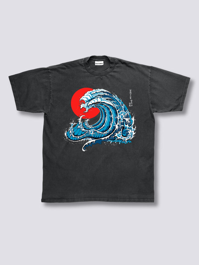 Front Print - Wavy Phoenix Vintage T-Shirt Hover Image